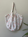 Market Tote - Floral Meadow (beige leaf inside)