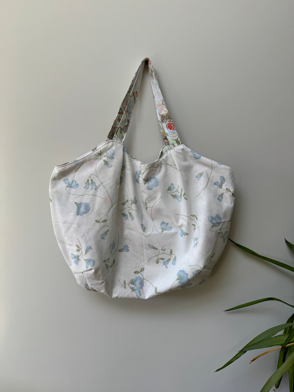 Market Tote - Coral & Blue Floral