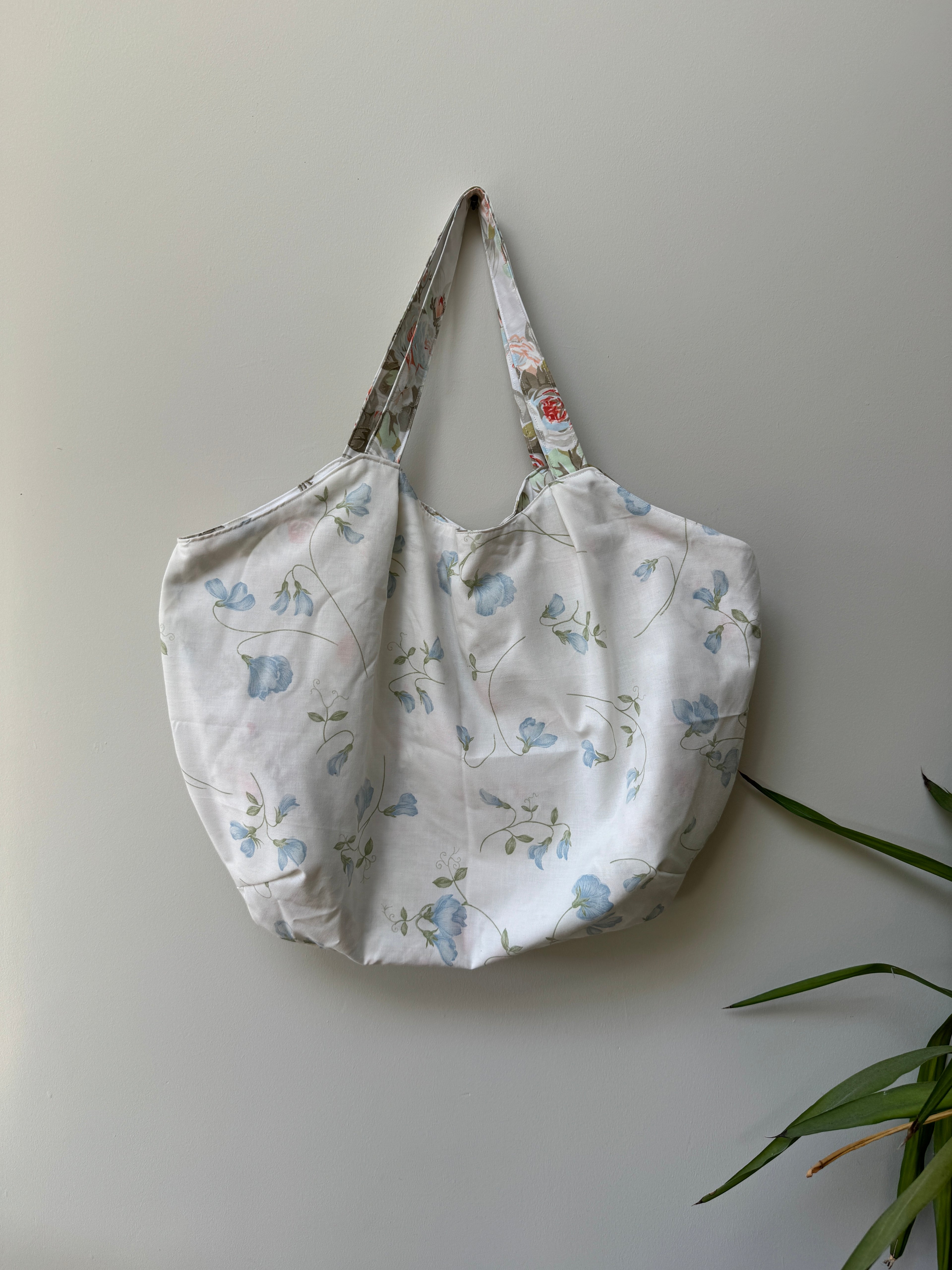 Market Tote - Coral & Blue Floral