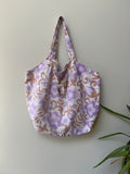 Market Tote - 70's Purple Flower Power