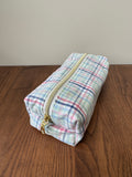 Boxy Zipper Pouch - Springtime Plaid