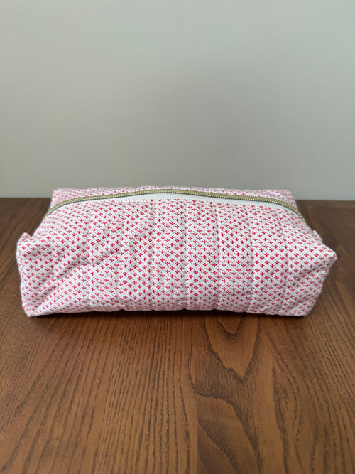 Boxy Zipper Pouch - Red Trefoil