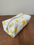 Boxy Zipper Pouch - Vintage Yellow Floral
