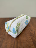Boxy Zipper Pouch - Vintage Blue Floral