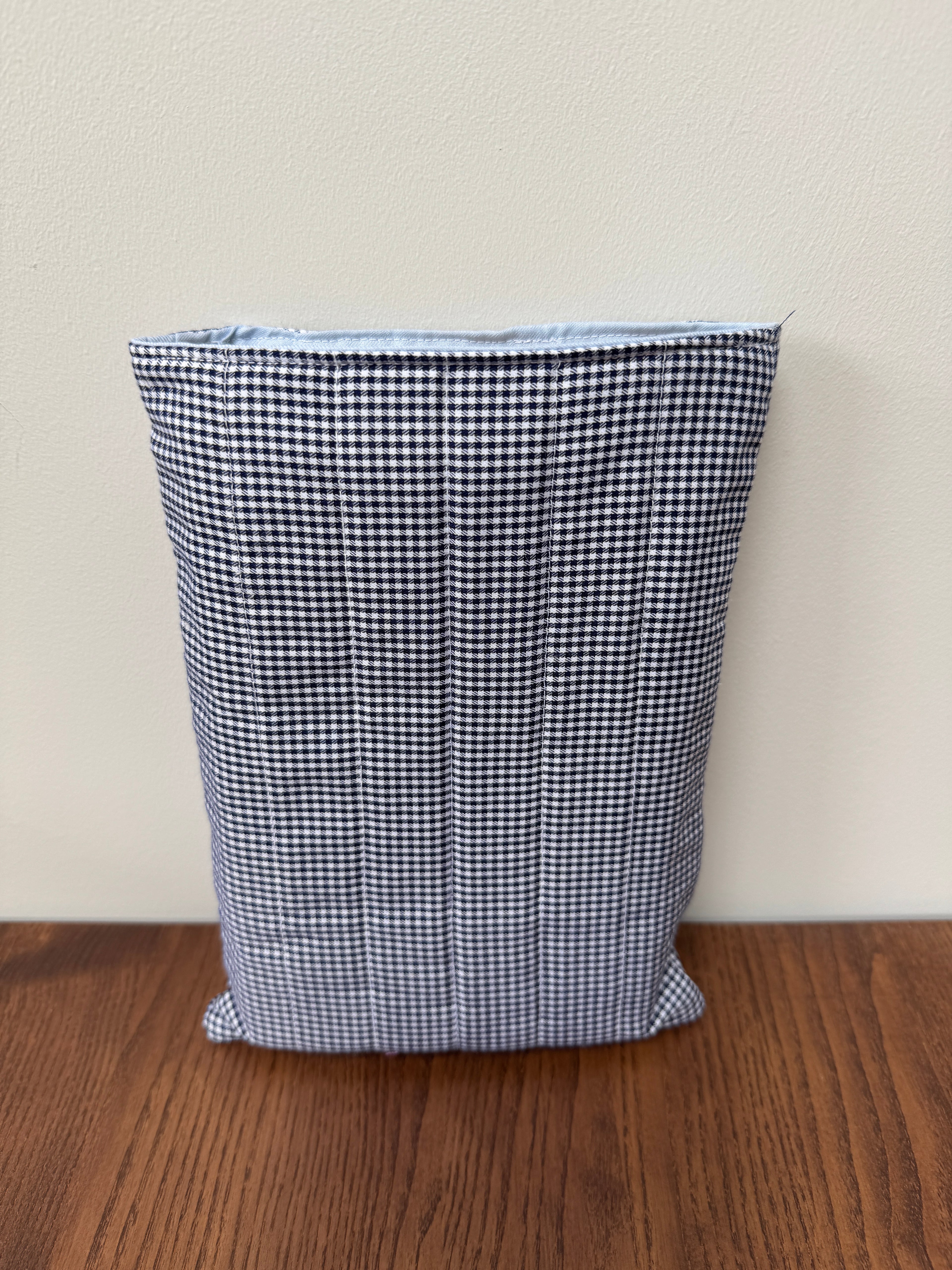 Book Sleeve - Micro Black Gingham (blue inside)