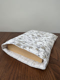 Book Sleeve - Tan & Grey Ditsy Floral