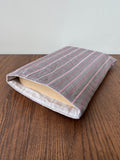 Book Sleeve - Greige with Pink Pinstripes