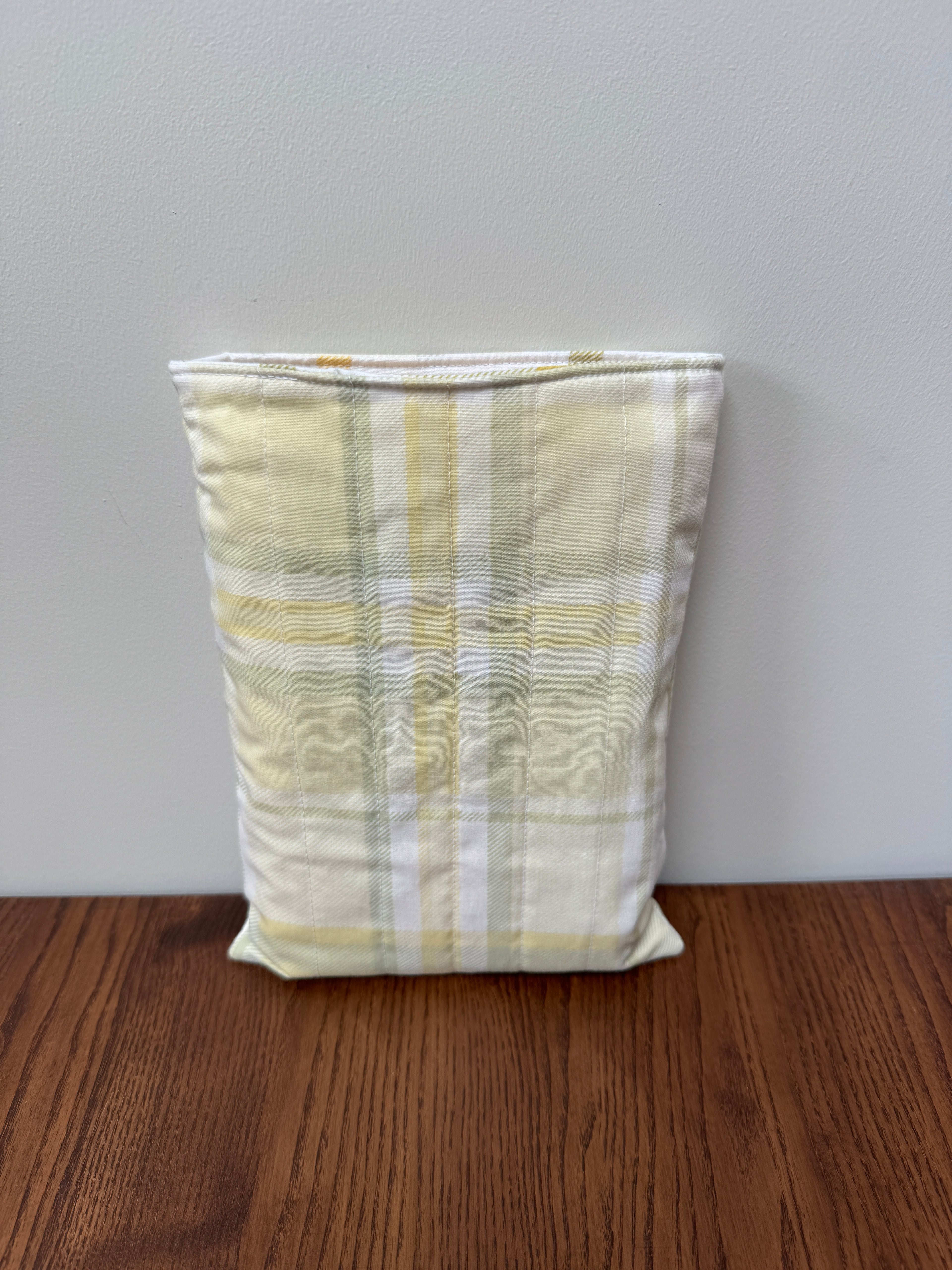 Book Sleeve - Yellow/Green Plaid