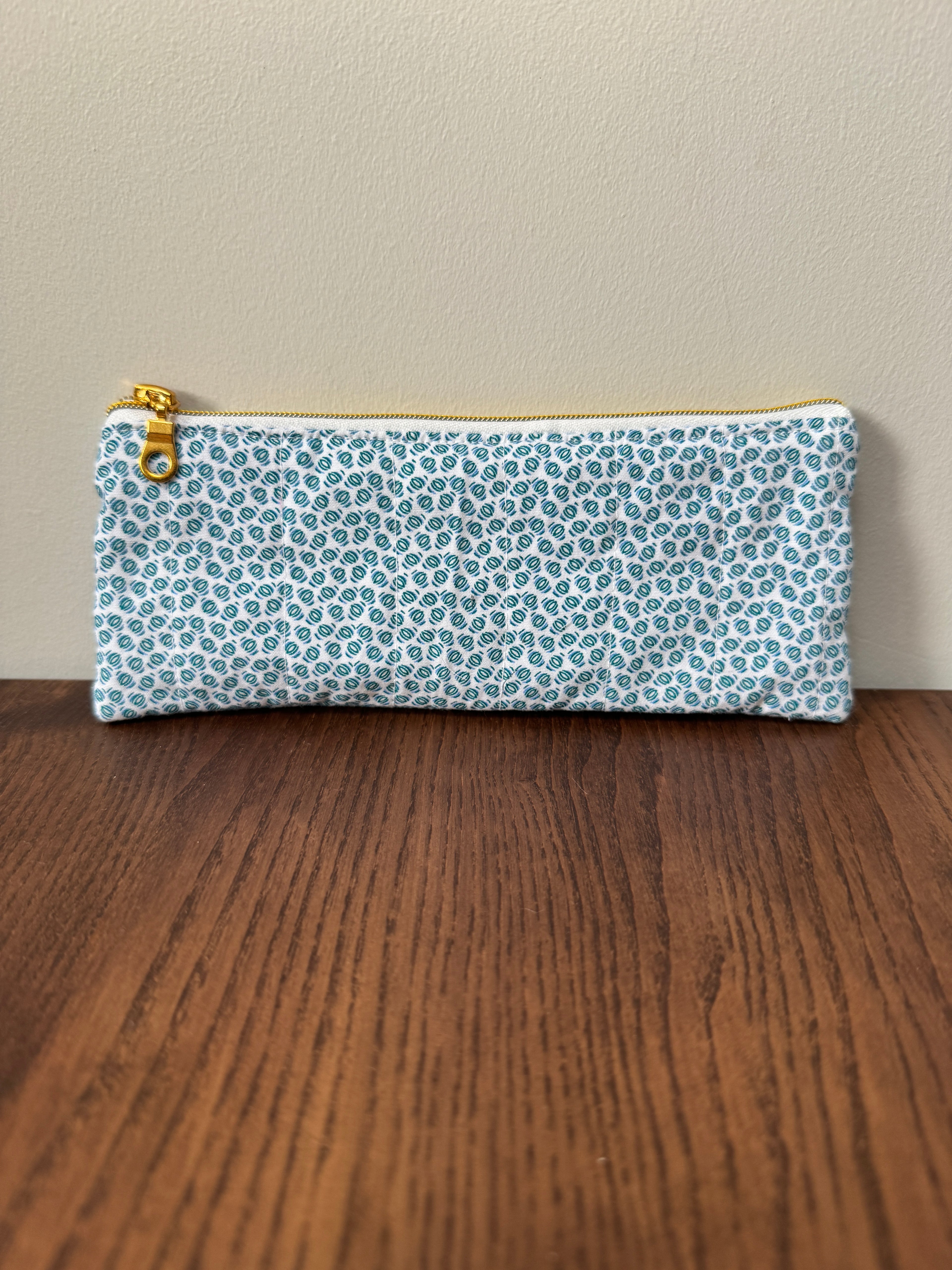 Pencil/Glasses case - Teal Geometric