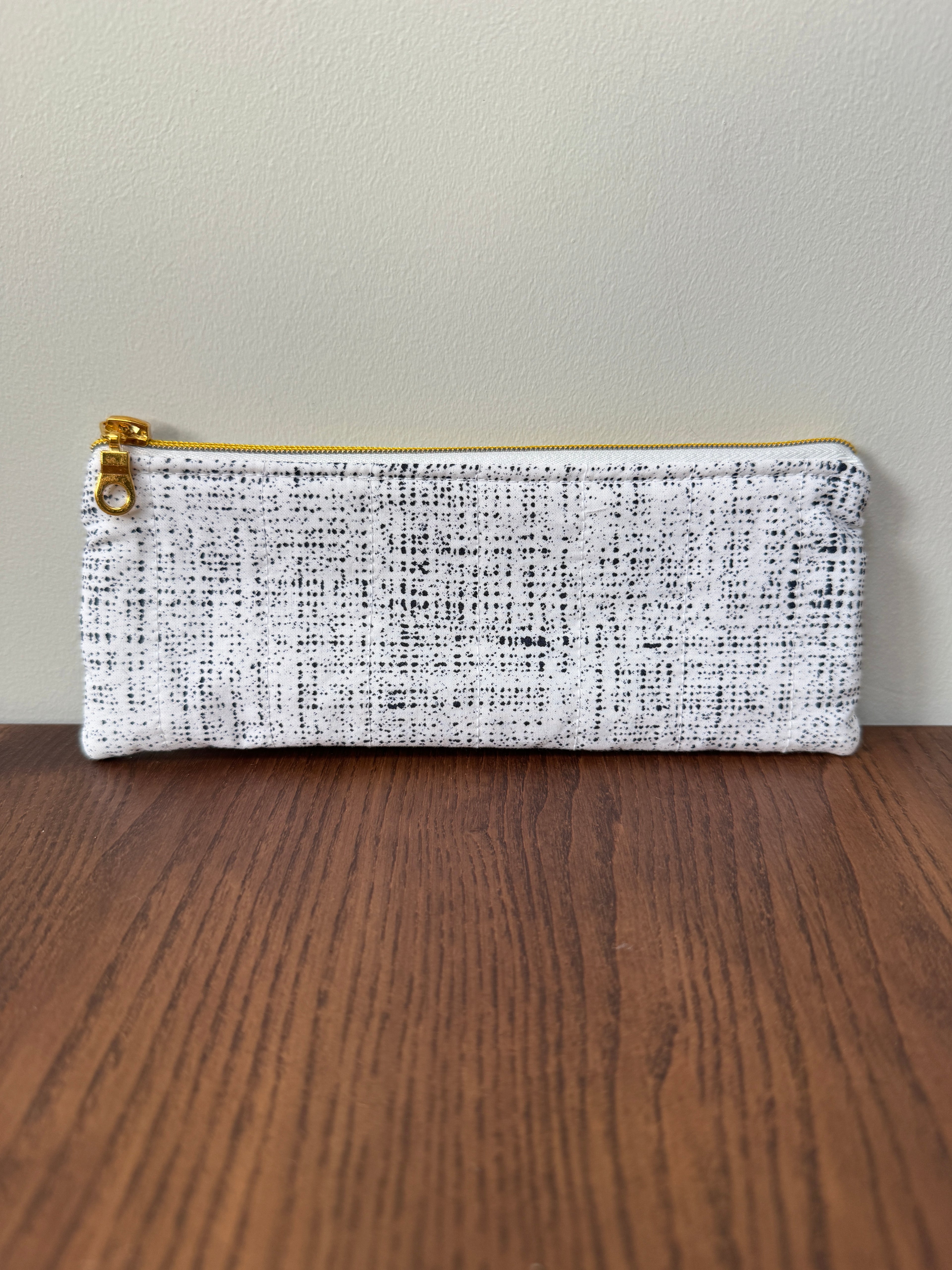 Pencil/Glasses case - Black & White Mesh