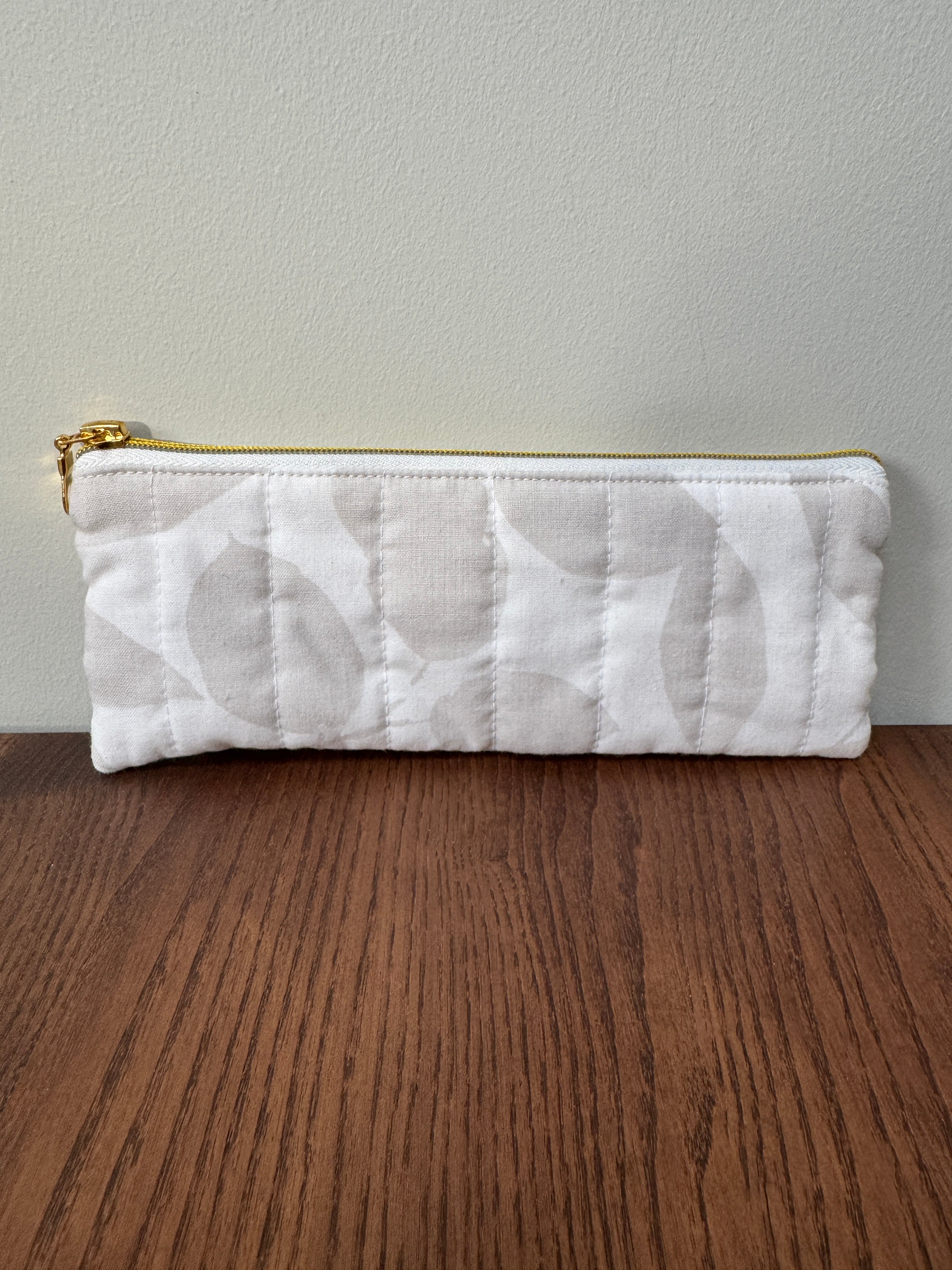 Pencil/Glasses case - Grey Leaves