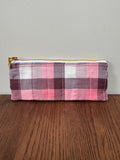 Pencil/Glasses case - Pink & Burgundy Check