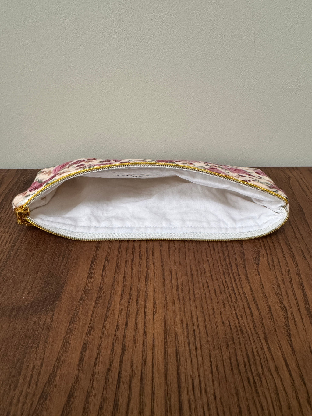 Pencil/Glasses case - Burgundy/Pink Floral Vintage