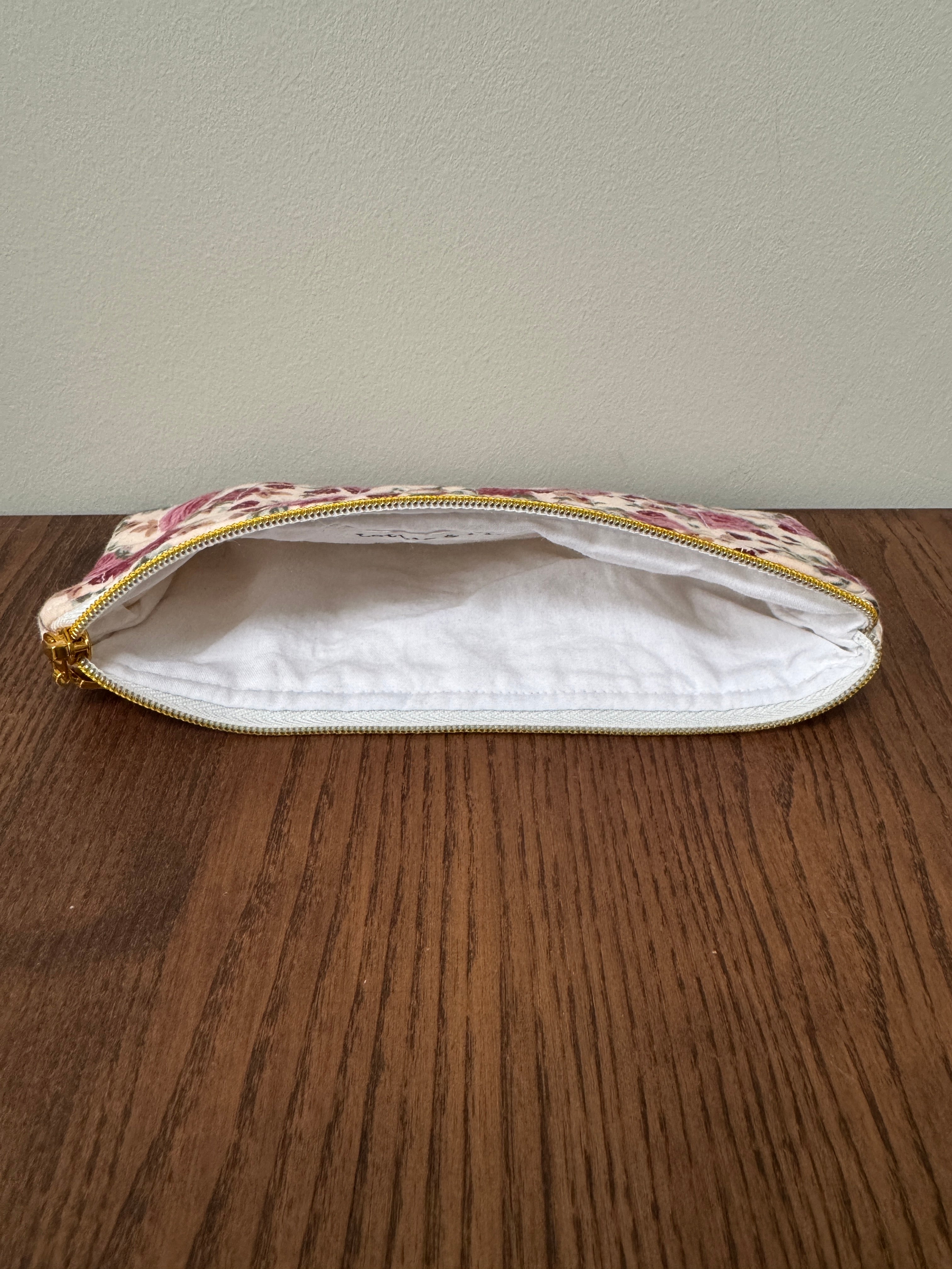 Pencil/Glasses case - Burgundy/Pink Floral Vintage