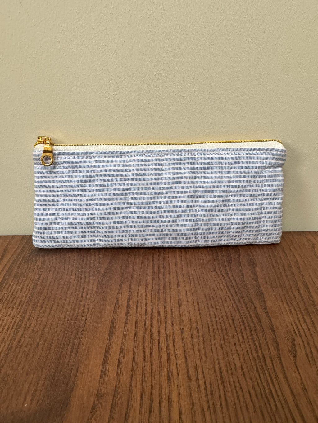 Pencil/Glasses case - Blue & White Pinstripe
