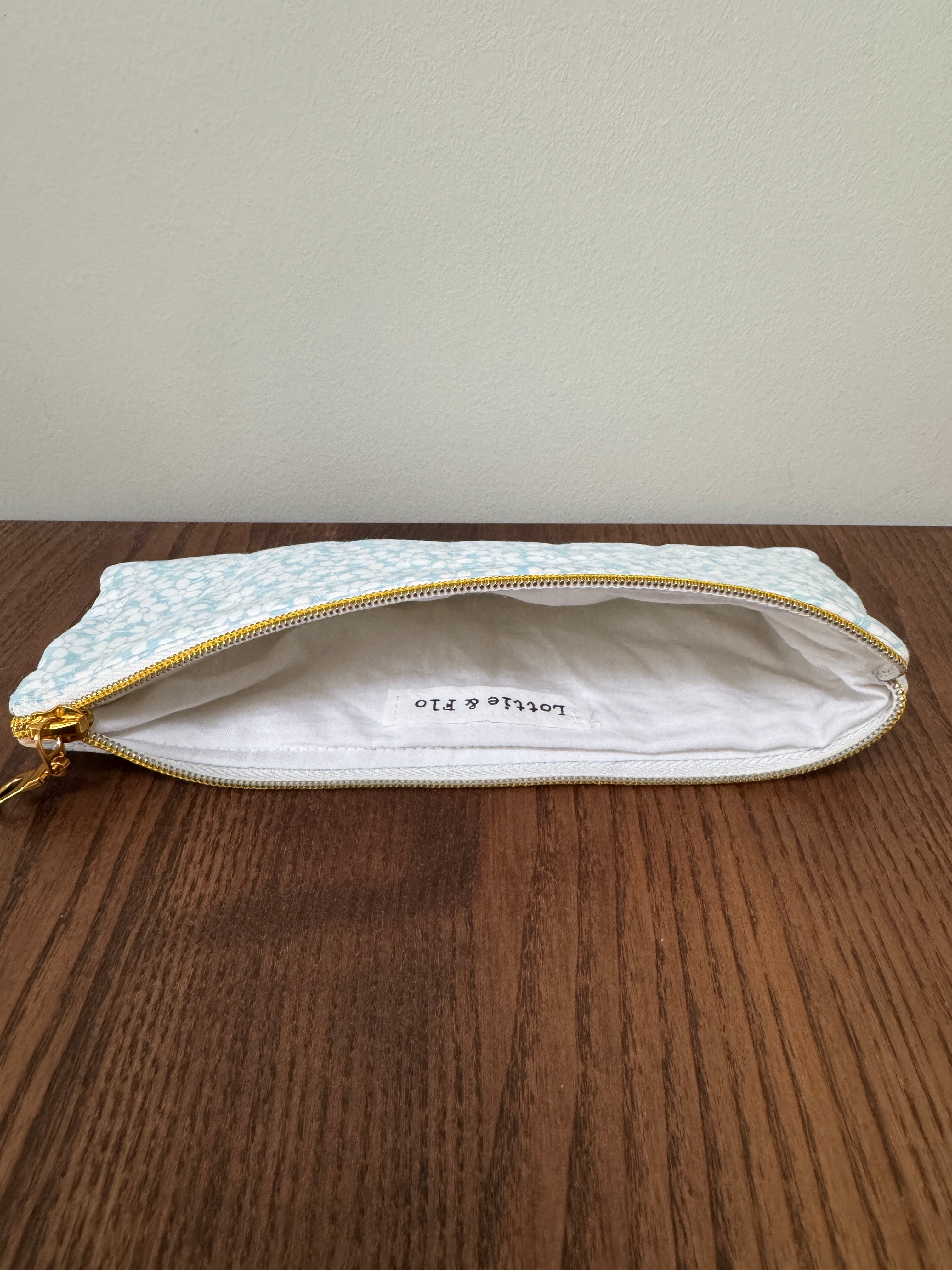 Pencil/Glasses case - Pale Blue White Ditsy Floral