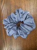 XL Scrunchie - Denim Blue & White Pinstripe