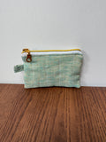 Coin Purse - Raw Silk look Green
