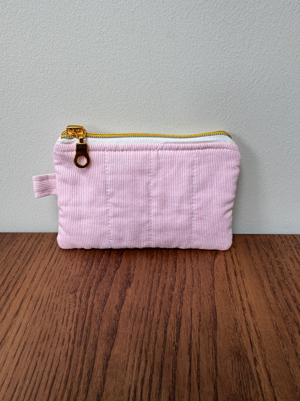 Coin Purse - Pink Micro Pinstripe