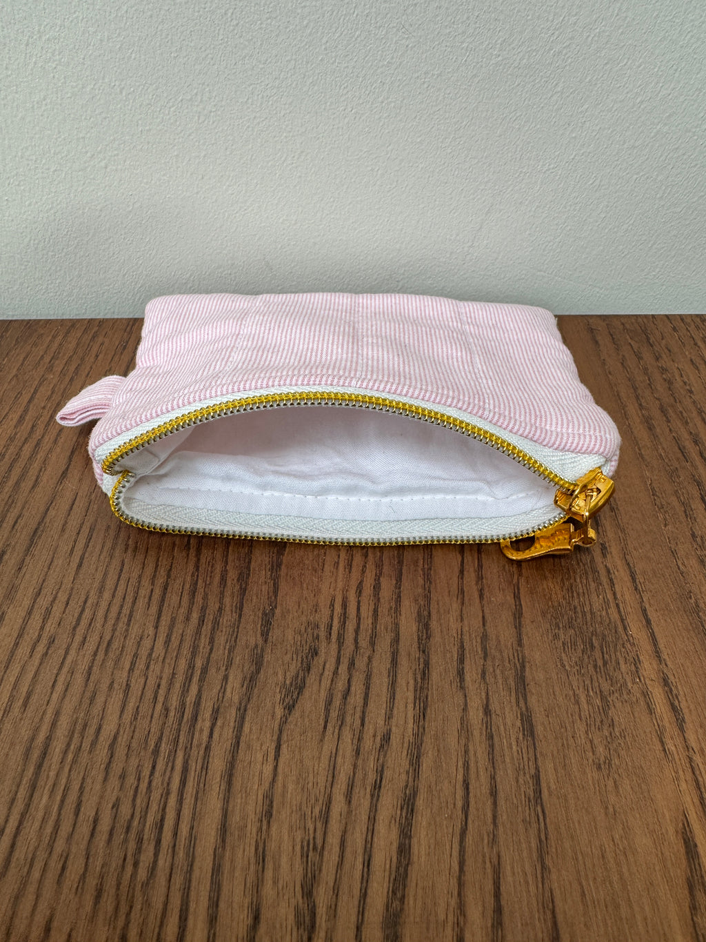 Coin Purse - Pink Micro Pinstripe