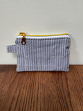 Coin Purse - Grey & White Pinstripe with Diamonds