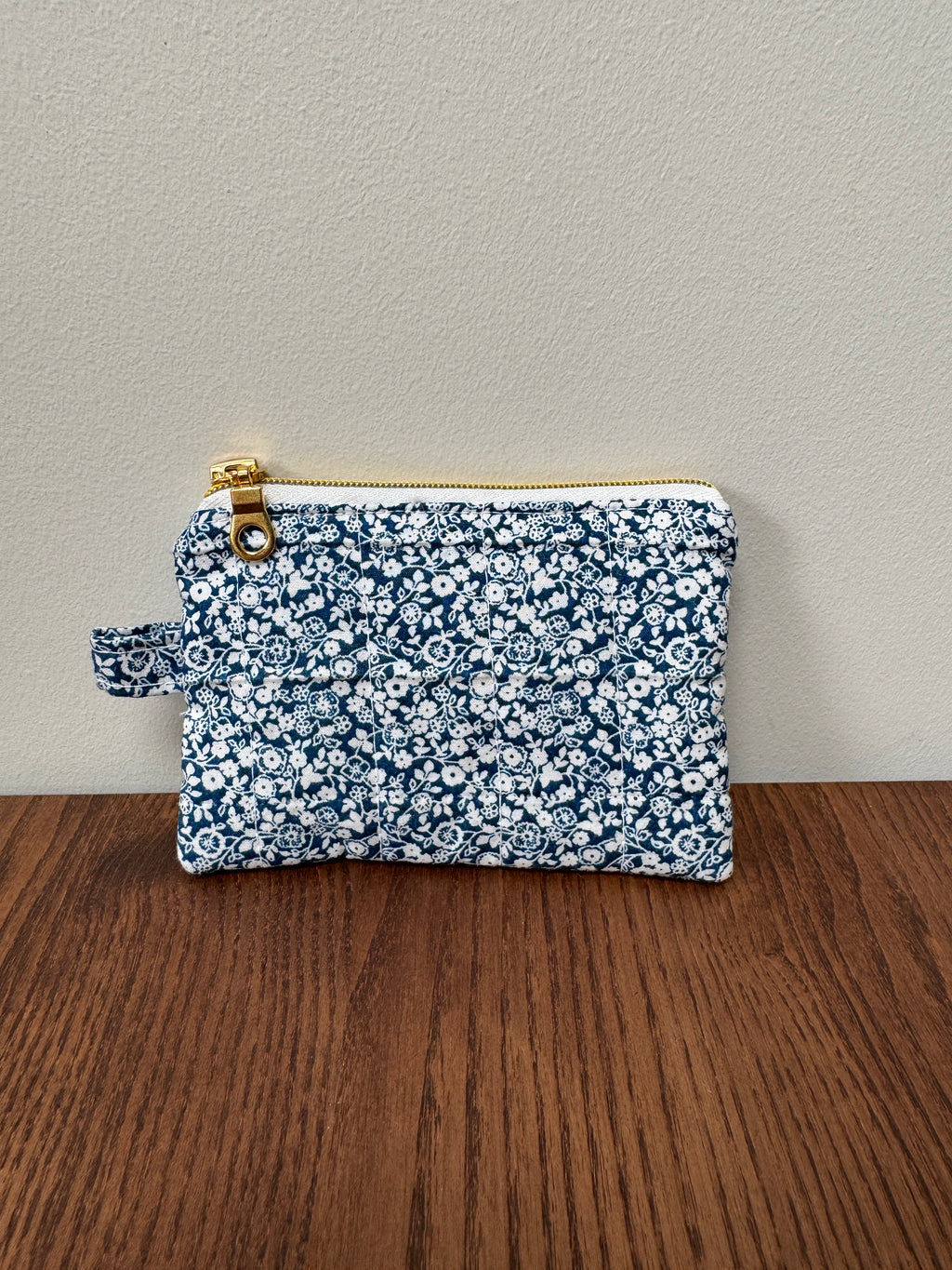 Coin Purse - Teal with White Florals