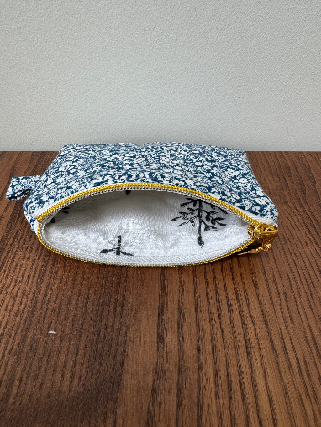 Coin Purse - Teal with White Florals