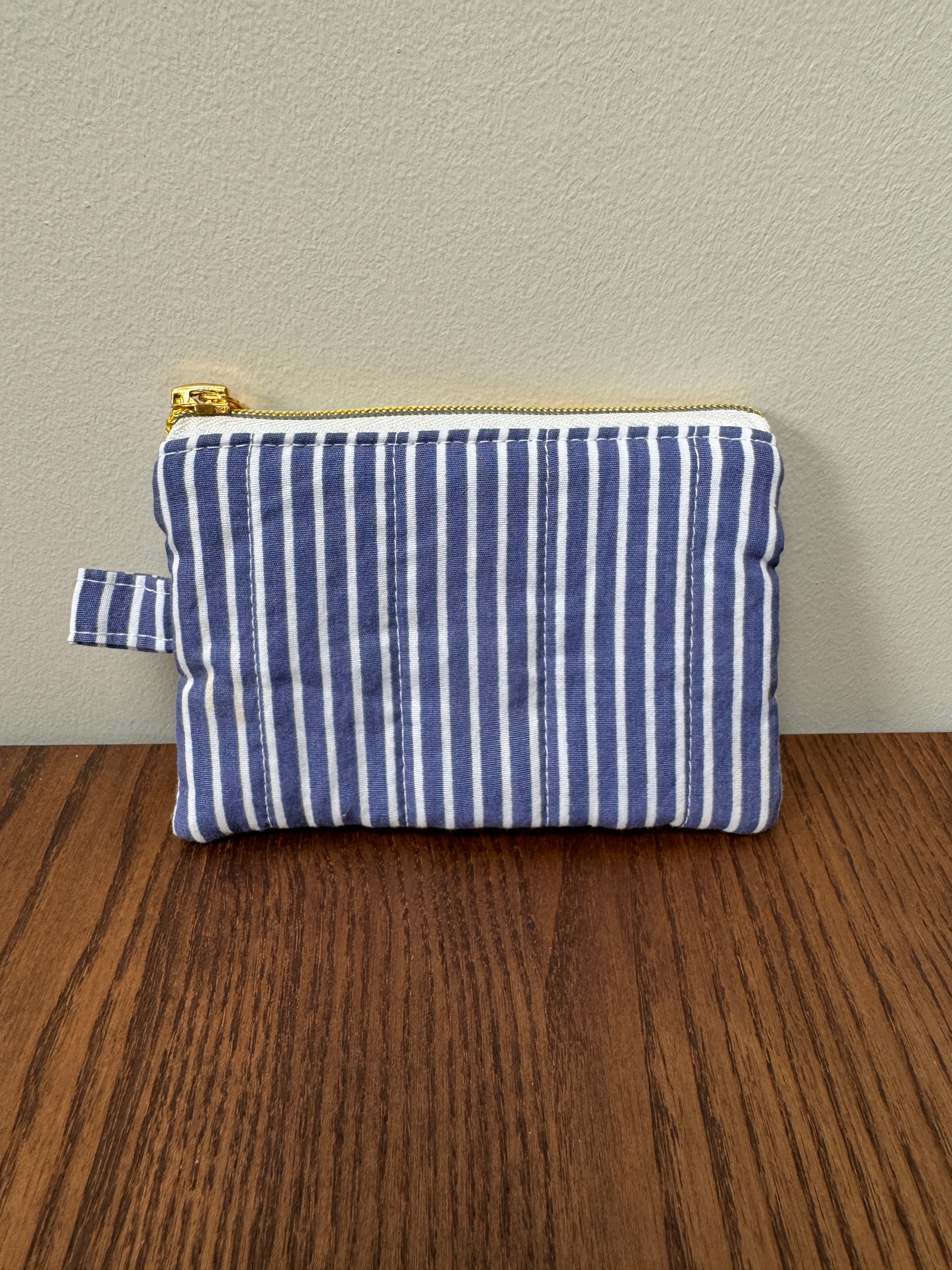 Coin Purse - Navy & White Stripe