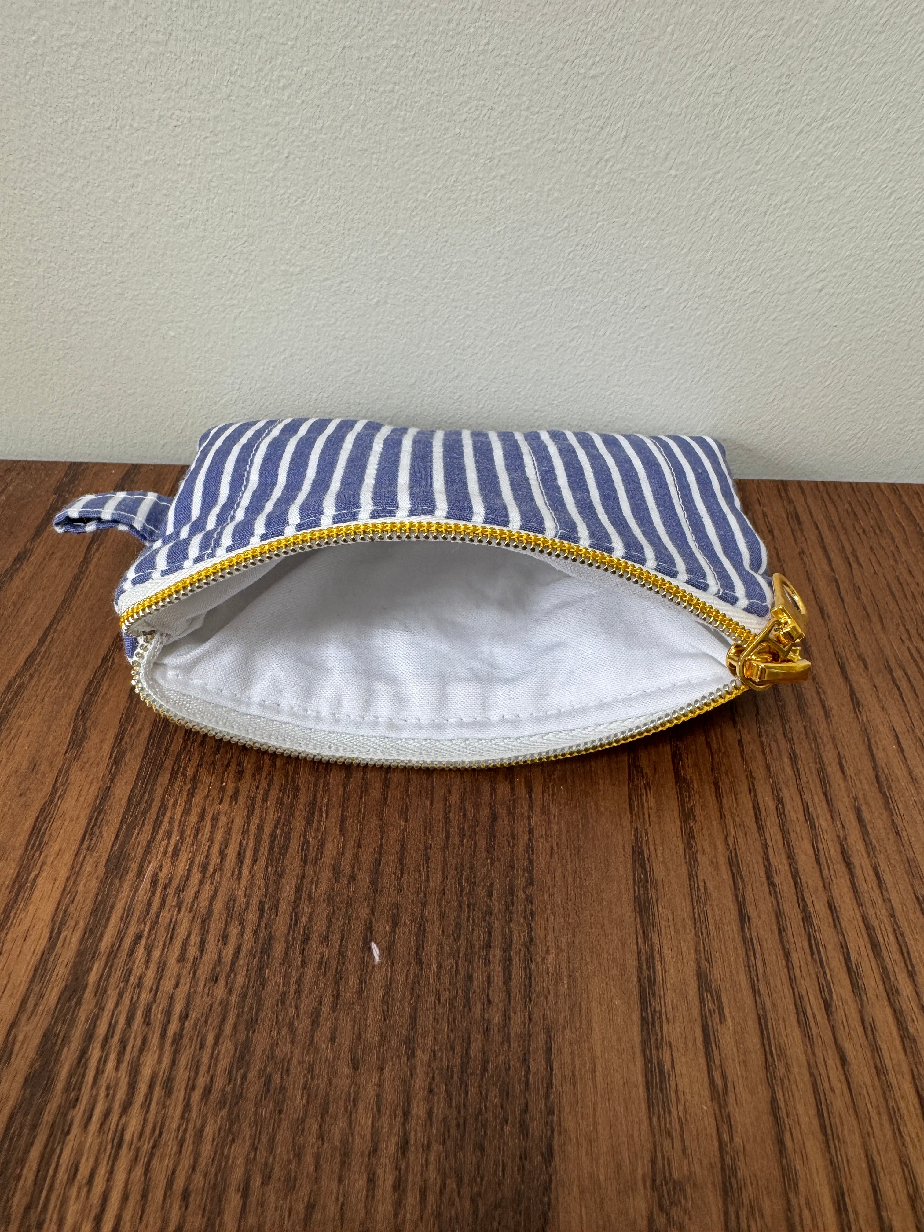 Coin Purse - Navy & White Stripe