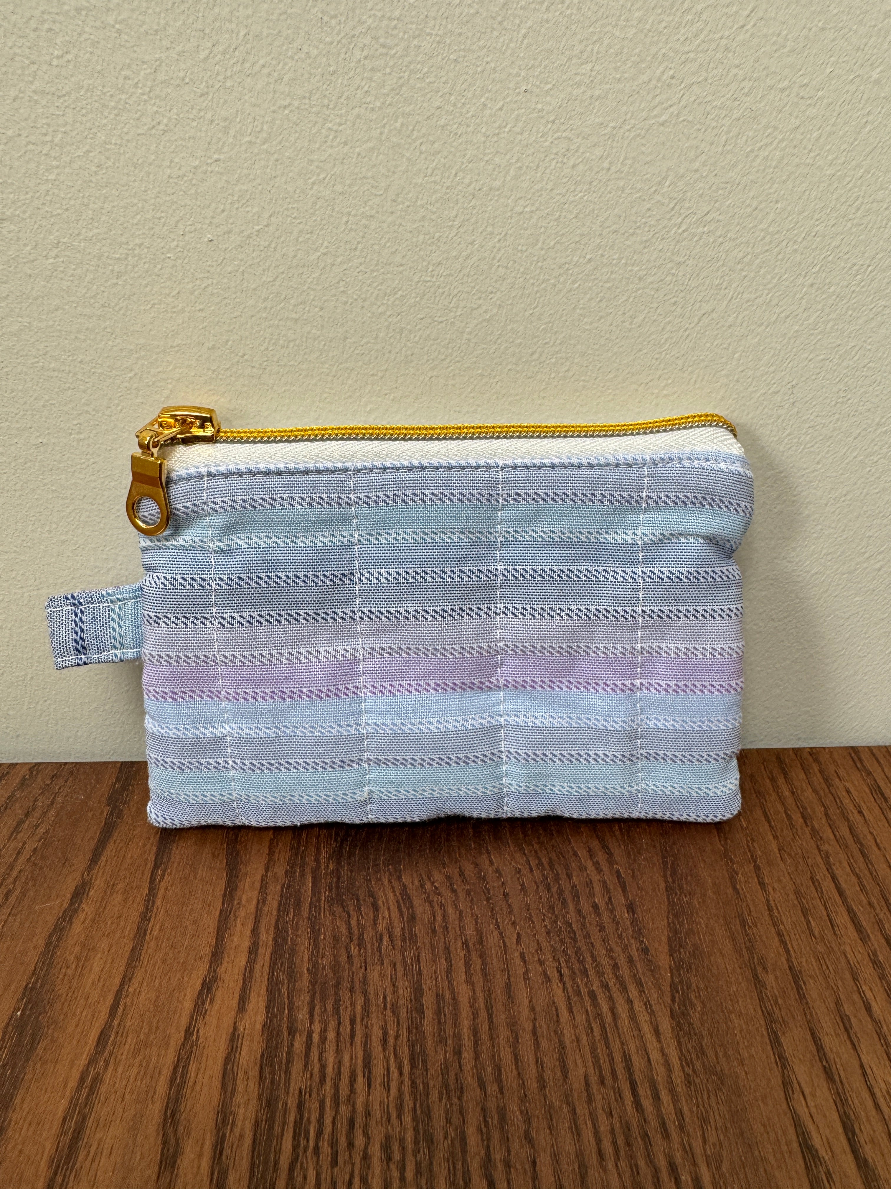 Coin Purse - Blue & Lilac Horizontal Stripe