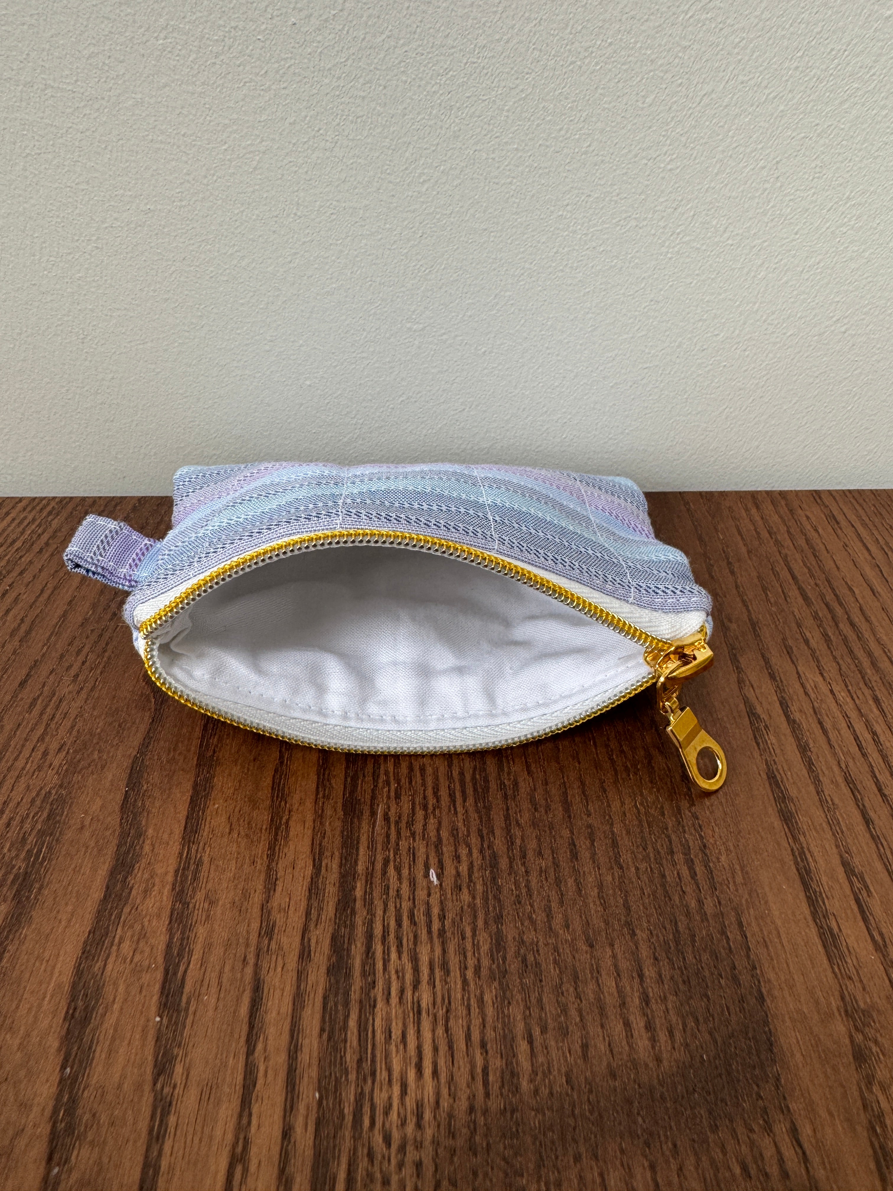Coin Purse - Blue & Lilac Horizontal Stripe