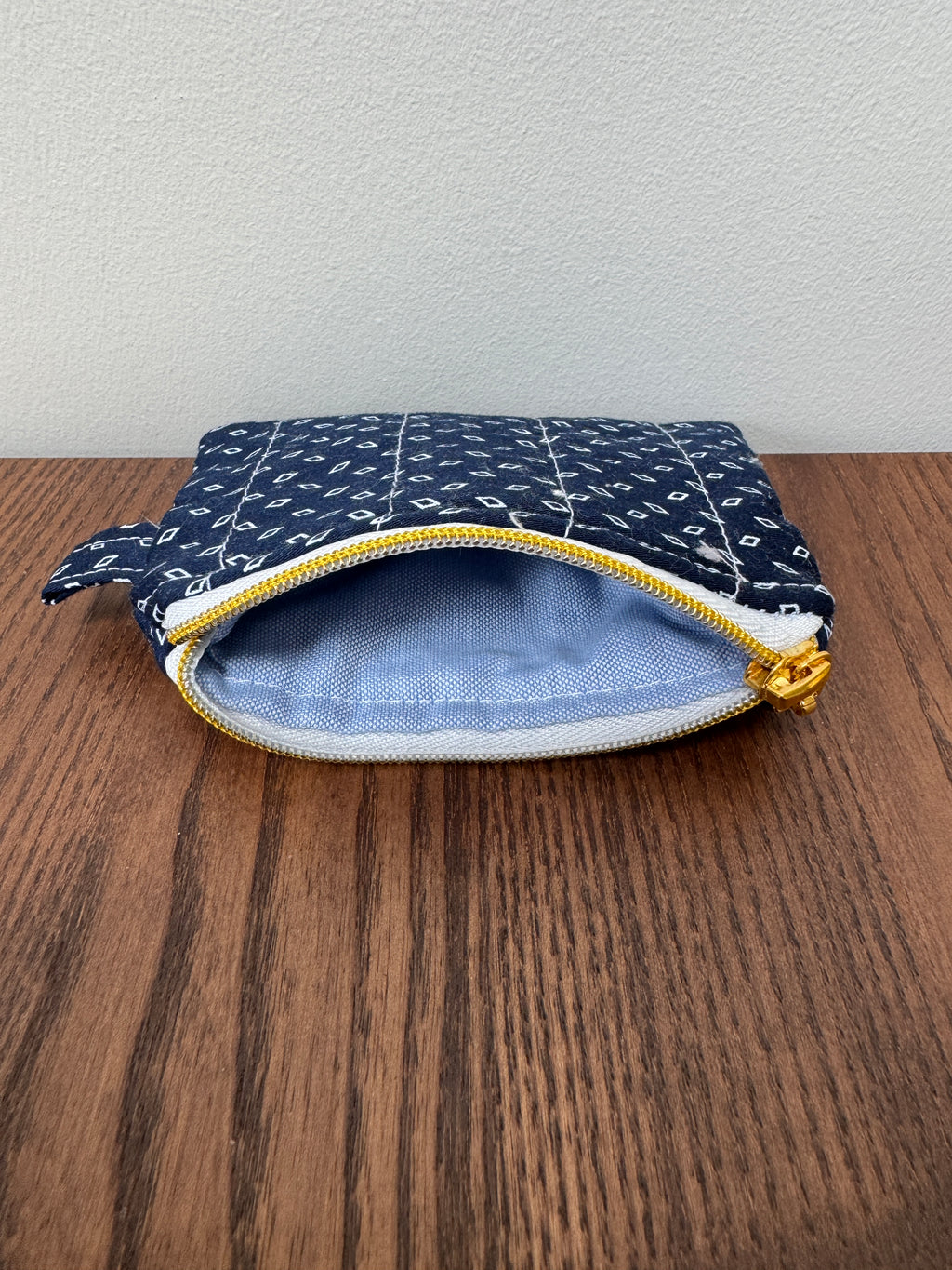 Coin Purse - Navy with White Diamonds