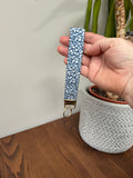 Keychain Wrislet - Teal with White Florals