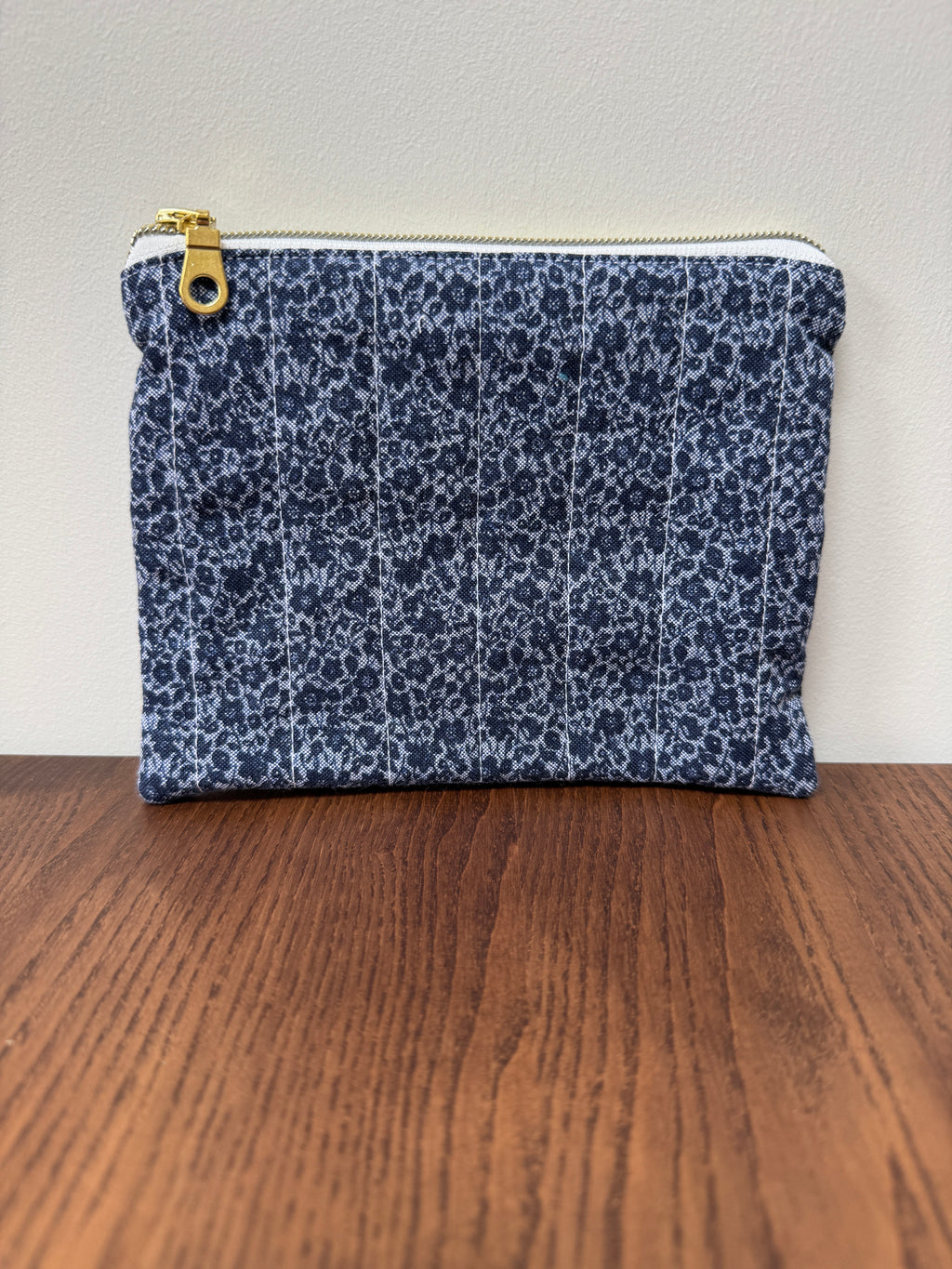 Small Zipper Pouch - Navy Florals