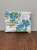 Small Zipper Pouch - Vintage Blue Floral