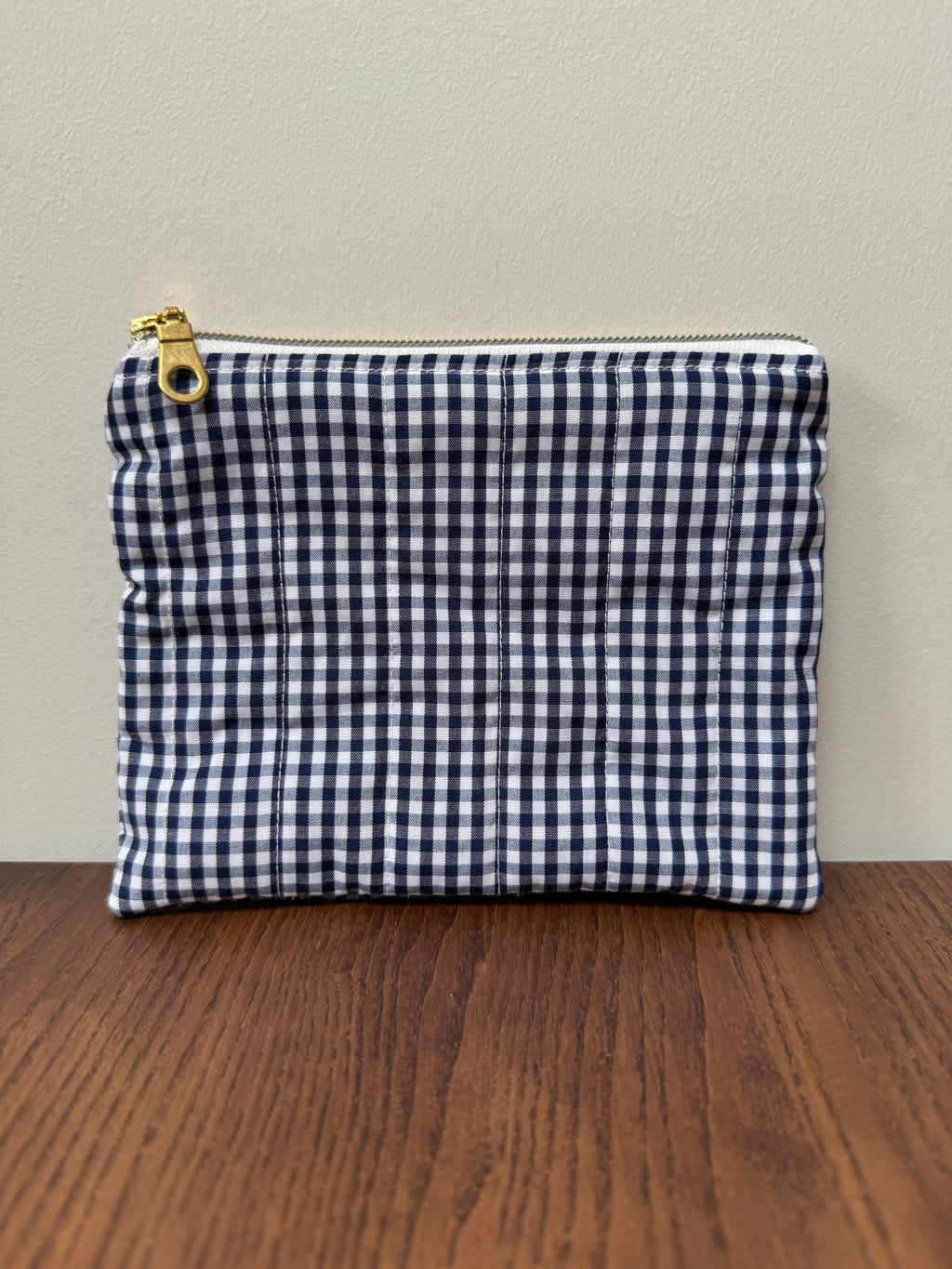 Small Zipper Pouch - Black Gingham
