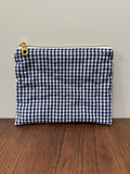 Small Zipper Pouch - Black Gingham