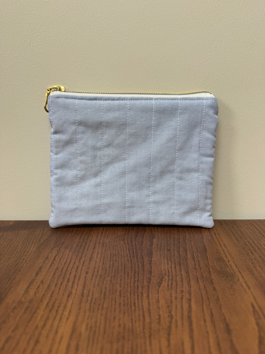 Small Zipper Pouch - Blue Cotton