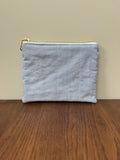 Small Zipper Pouch - Blue Cotton