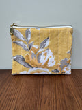 Small Zipper Pouch - Mustard Floral