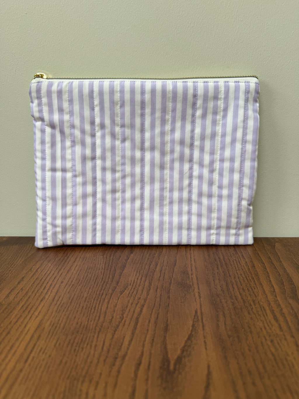Medium Zipper Pouch - Lilac Stripe