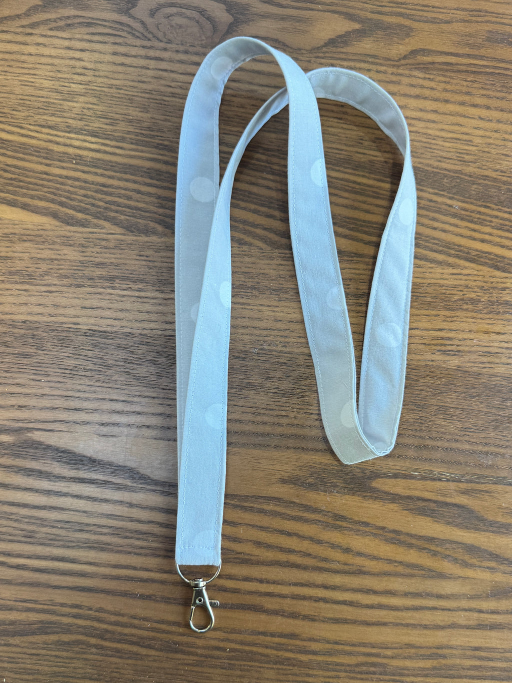 Lanyard - Pale Grey Polka