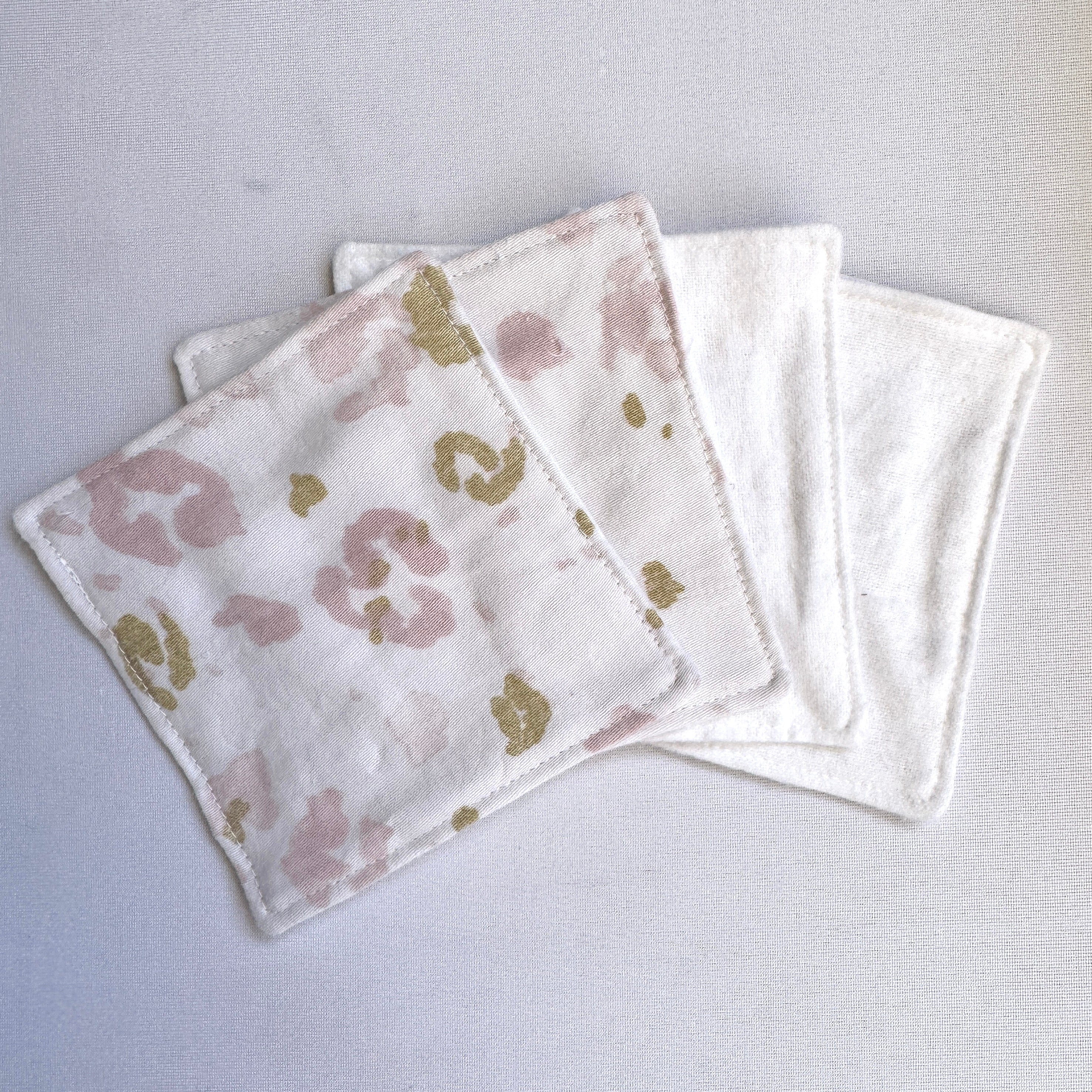 Reusable Cleansing Wipes - White with Pink & Gold