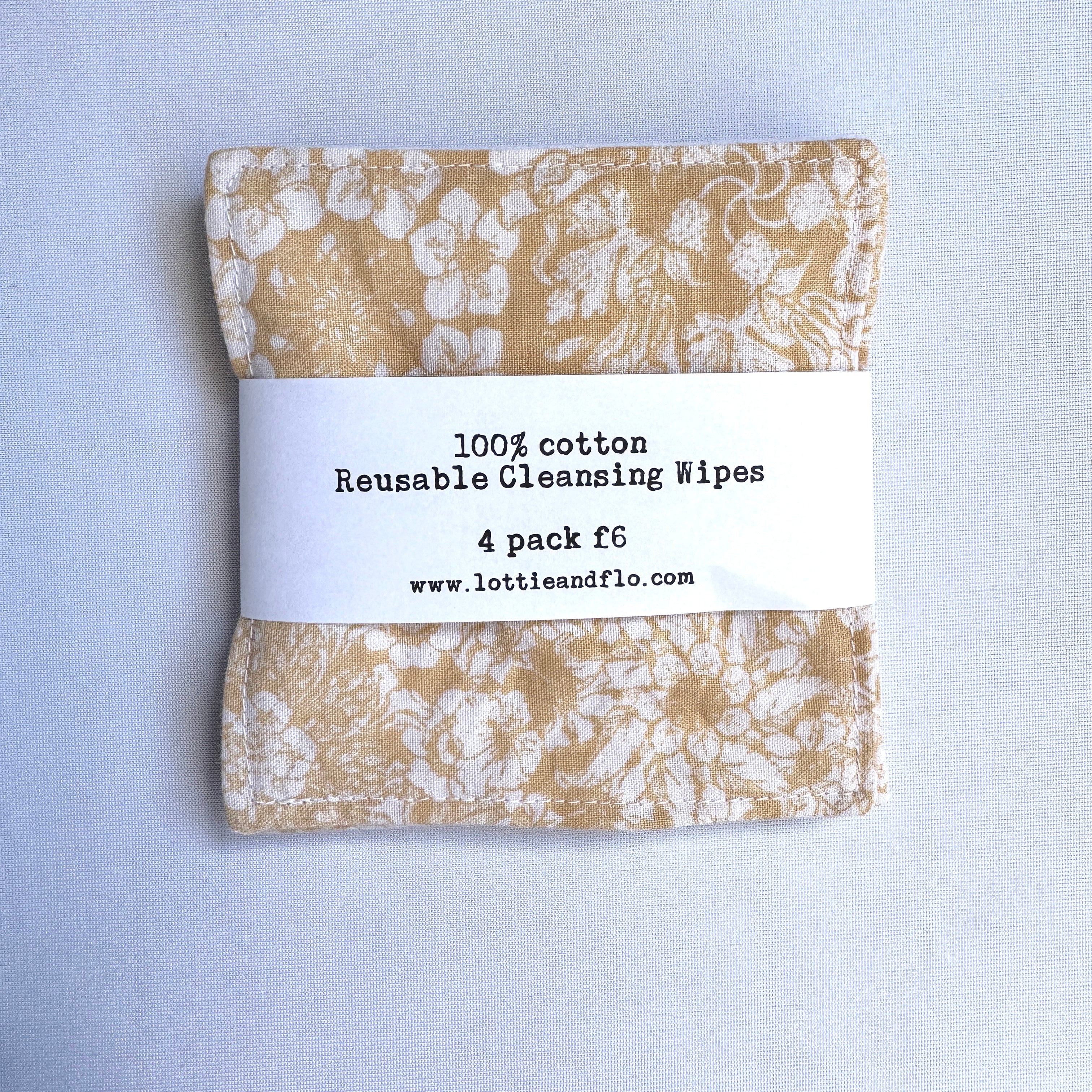 Reusable Cleansing Wipes - Mustard Floral