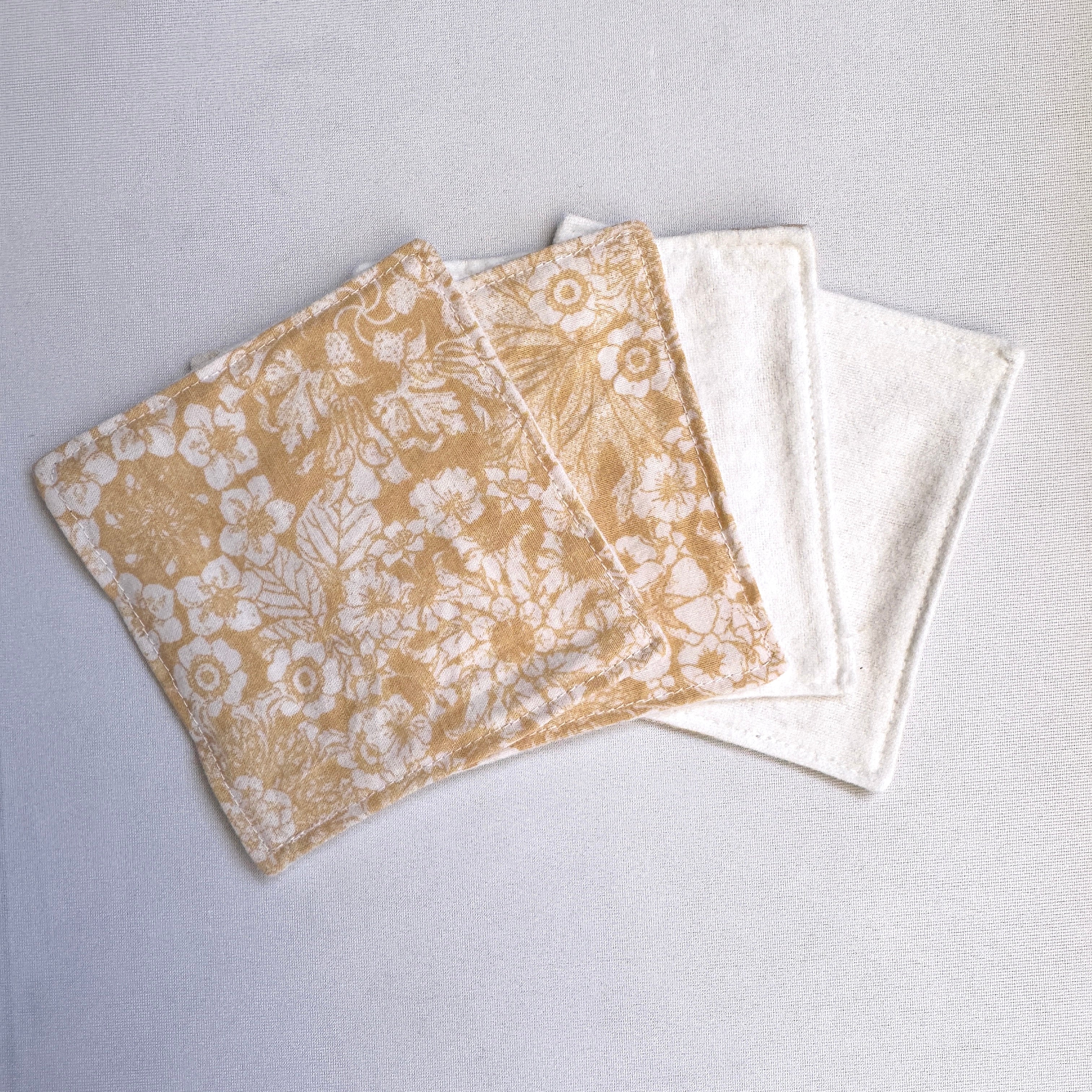 Reusable Cleansing Wipes - Mustard Floral