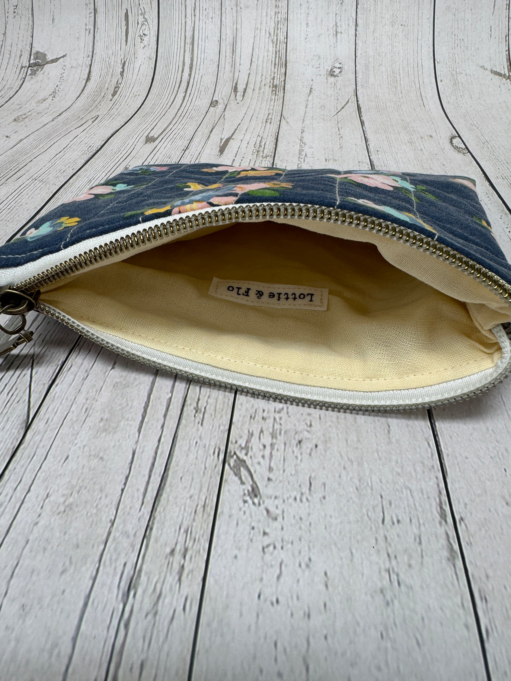 Medium Zipper Pouch - Navy Cath