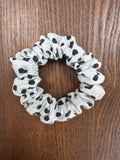 Skinny Scrunchie - White Ditsy Dot