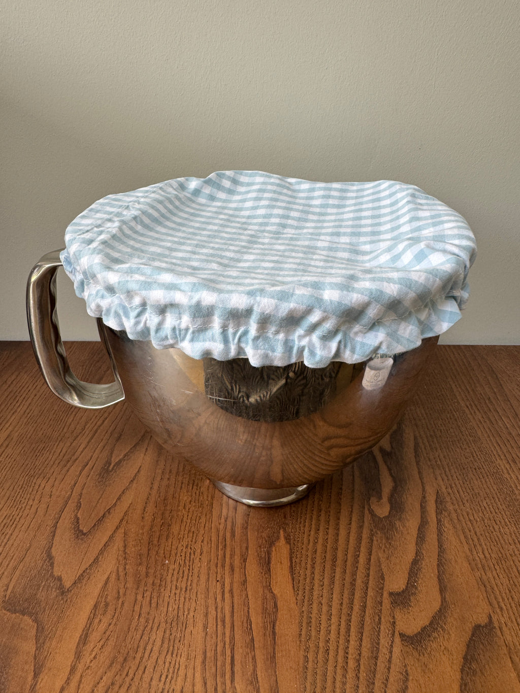 12" Bowl Cover - Pale Blue Gingham