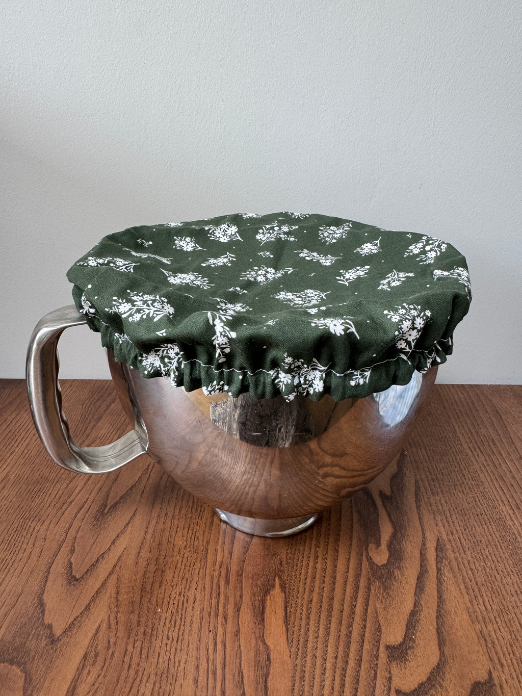 12" Bowl Cover - Bottle Green with White