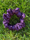 Skinny Satin Scrunchie - Royal Purple